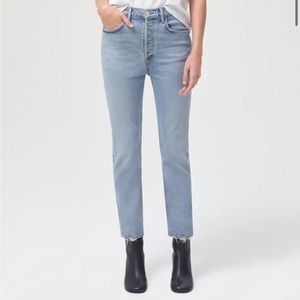 Agolde Riley High Rise Straight Crop Jeans